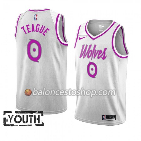 Camiseta Niños NBA Minnesota Timberwolves Jeff Teague 0 2018-19 Nike Blanco Swingman
